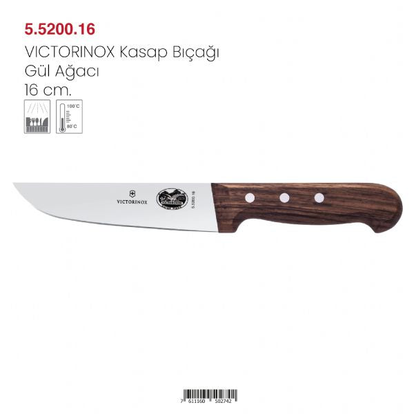 VICTORINOX Kasap Bıçağı Gül Ağacı 16 cm 5.5200.16