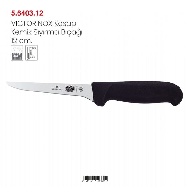 VICTORINOX Kasap Kemik Sıyırma Bıçağı Eğik 12 cm 5.6403.12