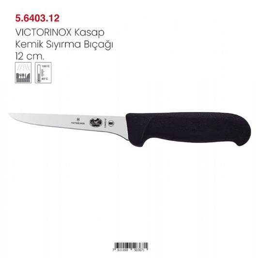 VICTORINOX Kasap Kemik Sıyırma Bıçağı Eğik 12 cm 5.6403.12